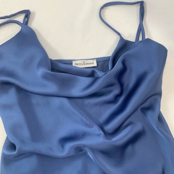 Satin Slip Dress Intimate Sleepwear Pretty‎ is Power Blue Women’s Size Medium - Picture 13 of 15